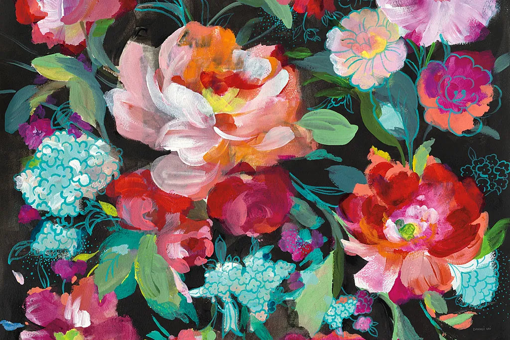 Bright Floral Medley Crop by Danhui Nai. SKU 31267i. Archival Giclee Fine art print for wall decor.
