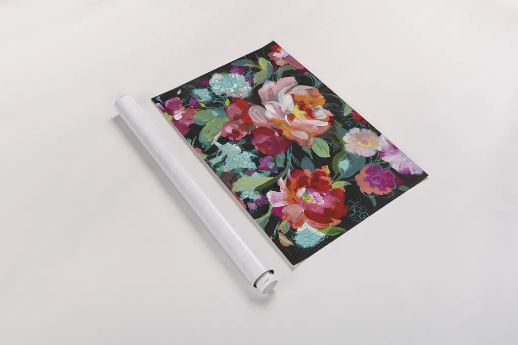 Bright Floral Medley Crop by Danhui Nai. shown as a rolled paper print. Available as archival giclee rolled canvas, fine art paper, or poster print. SKU 31267i.