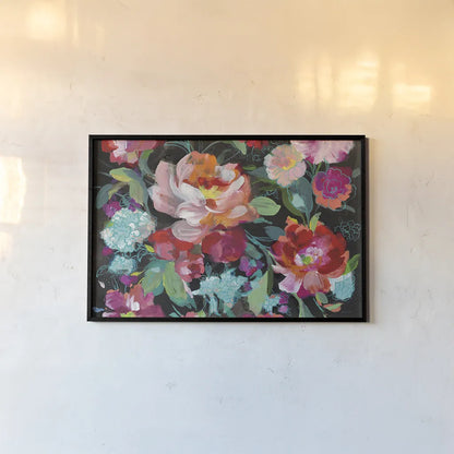 Bright Floral Medley Crop by Danhui Nai. shown as a paper print in a black flame. Available as a archival giclee rolled canvas, fine art paper, or poster print. SKU 31267i.