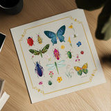Bright Insects by Danhui Nai. Shown as a detailed flat fine art print, highlighting archival giclee quality. Available as an archival giclee rolled canvas, fine art paper, or poster print. SKU 90517a.