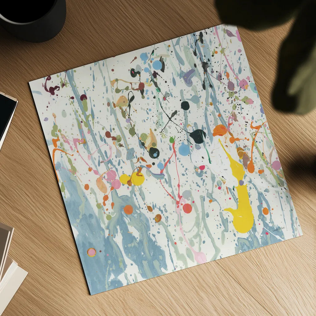 Bright Splatter by Danhui Nai. Shown as a detailed flat fine art print, highlighting archival giclee quality. Available as an archival giclee rolled canvas, fine art paper, or poster print. SKU 96936a.