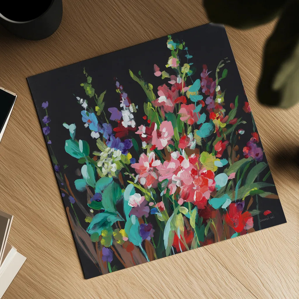 Brightness Flowering by Danhui Nai. Shown as a detailed flat fine art print, highlighting archival giclee quality. Available as an archival giclee rolled canvas, fine art paper, or poster print. SKU 79302a.