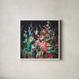 Brightness Flowering by Danhui Nai. Shown in a crisp white glass frame for a clean and minimalist style. Available as an archival giclee rolled canvas, fine art paper, or poster print. SKU 79302a.