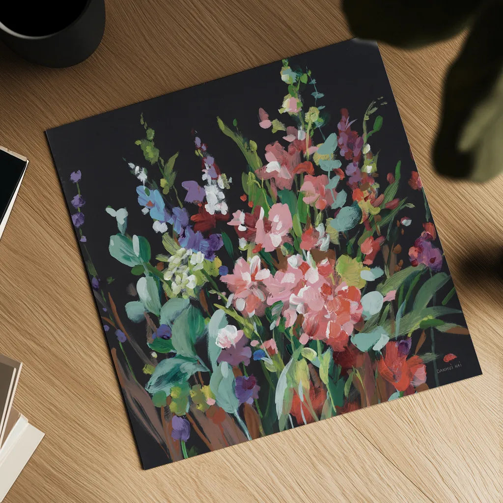 Brightness Flowering Muted by Danhui Nai. Shown as a detailed flat fine art print, highlighting archival giclee quality. Available as an archival giclee rolled canvas, fine art paper, or poster print. SKU 81297a.