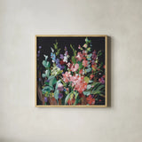 Brightness Flowering Muted by Danhui Nai. Shown in a natural wood glass frame for a timeless modern aesthetic. Available as an archival giclee rolled canvas, fine art paper, or poster print. SKU 81297a.