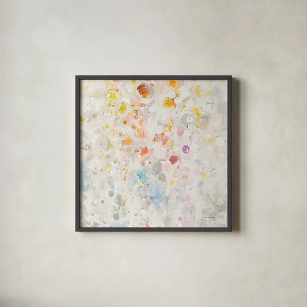 Bubbling Up by Danhui Nai. Shown in a sleek black glass frame for a contemporary gallery look. Available as an archival giclee rolled canvas, fine art paper, or poster print. SKU 75714a.