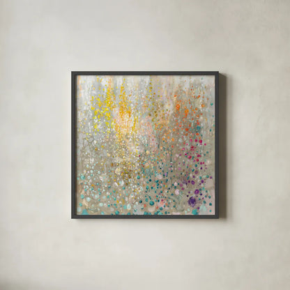 Bubbling Up Again by Danhui Nai. Shown in a sleek black glass frame for a contemporary gallery look. Available as an archival giclee rolled canvas, fine art paper, or poster print. SKU 75853a.