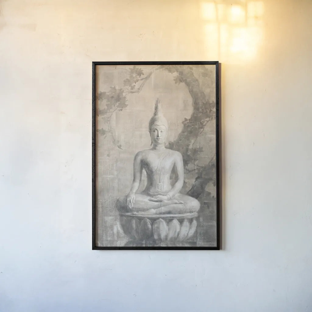 Buddha Neutral by Danhui Nai. shown as a paper print in a black flame. Available as a archival giclee rolled canvas, fine art paper, or poster print. SKU 27193h.