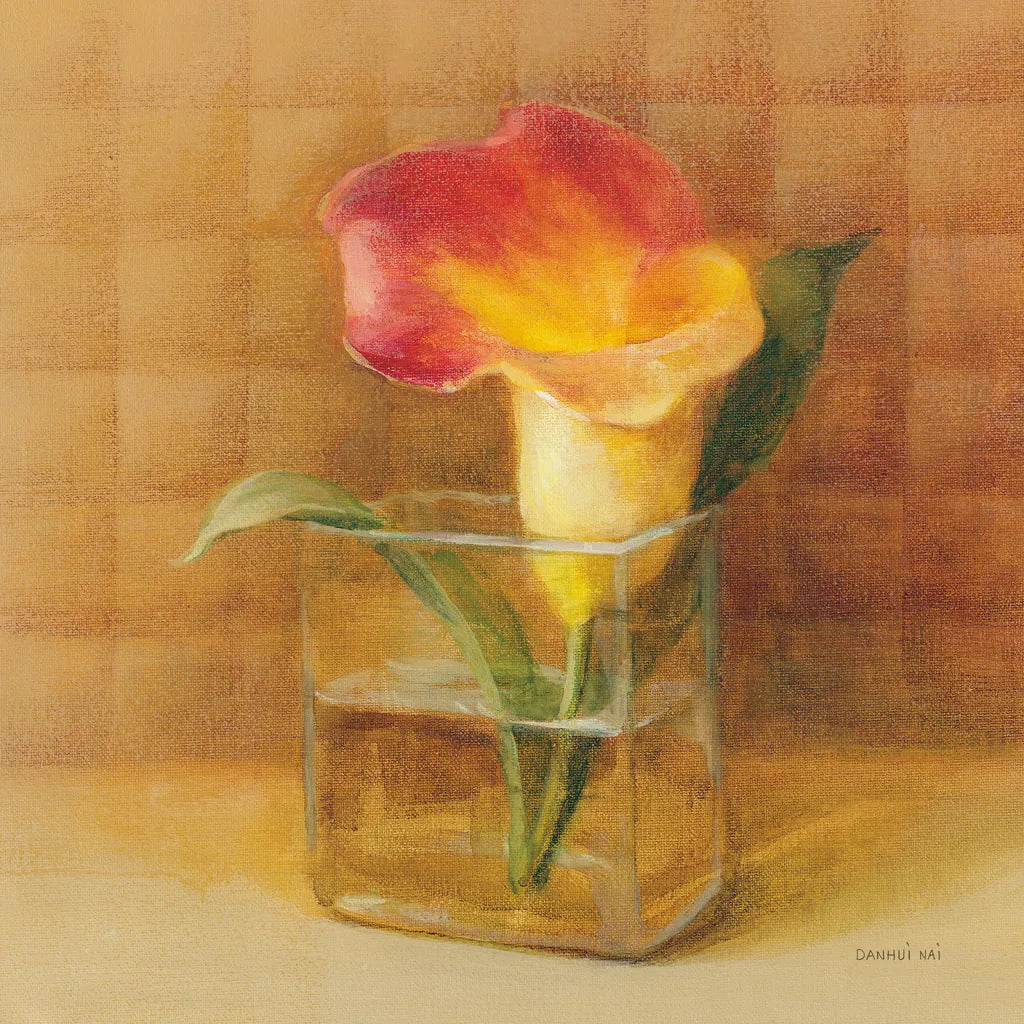 Calla Lily in Glass by Danhui Nai. SKU 5321a. Archival Giclee Fine art print for wall decor.