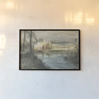 Calming Coves by Danhui Nai. shown as a paper print in a black flame. Available as a archival giclee rolled canvas, fine art paper, or poster print. SKU 90486i.