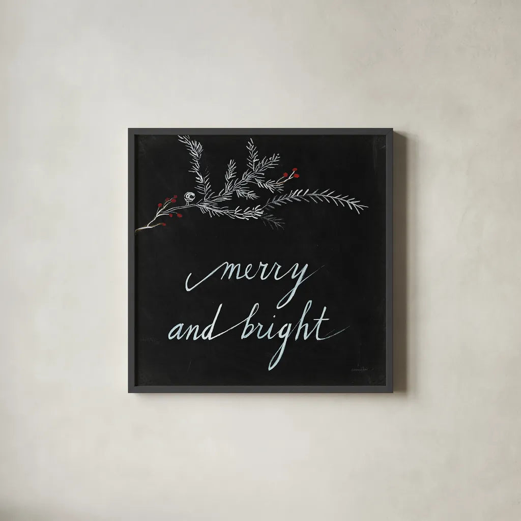 Cardinal Chalkboard III by Danhui Nai. Shown in a sleek black glass frame for a contemporary gallery look. Available as an archival giclee rolled canvas, fine art paper, or poster print. SKU 31283a.