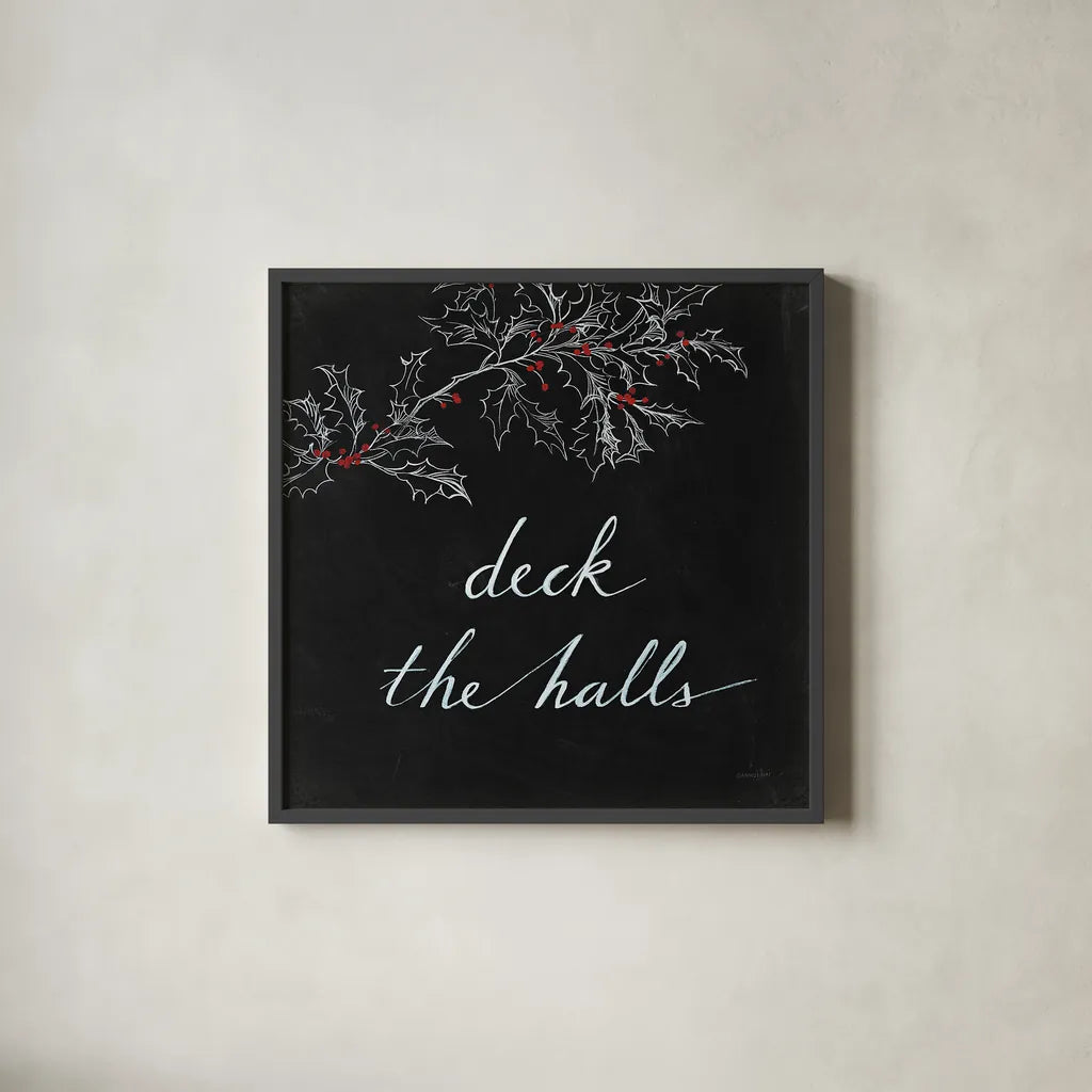 Cardinal Chalkboard IV by Danhui Nai. Shown in a sleek black glass frame for a contemporary gallery look. Available as an archival giclee rolled canvas, fine art paper, or poster print. SKU 31284a.