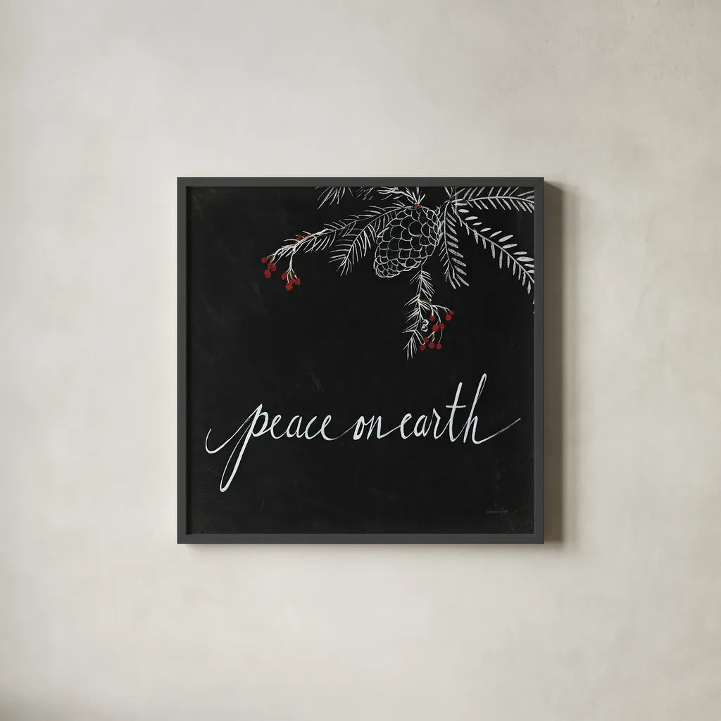 Cardinal Chalkboard V by Danhui Nai. Shown in a sleek black glass frame for a contemporary gallery look. Available as an archival giclee rolled canvas, fine art paper, or poster print. SKU 31285a.