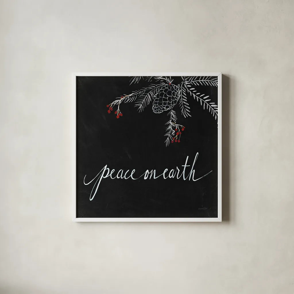 Cardinal Chalkboard V by Danhui Nai. Shown in a crisp white glass frame for a clean and minimalist style. Available as an archival giclee rolled canvas, fine art paper, or poster print. SKU 31285a.