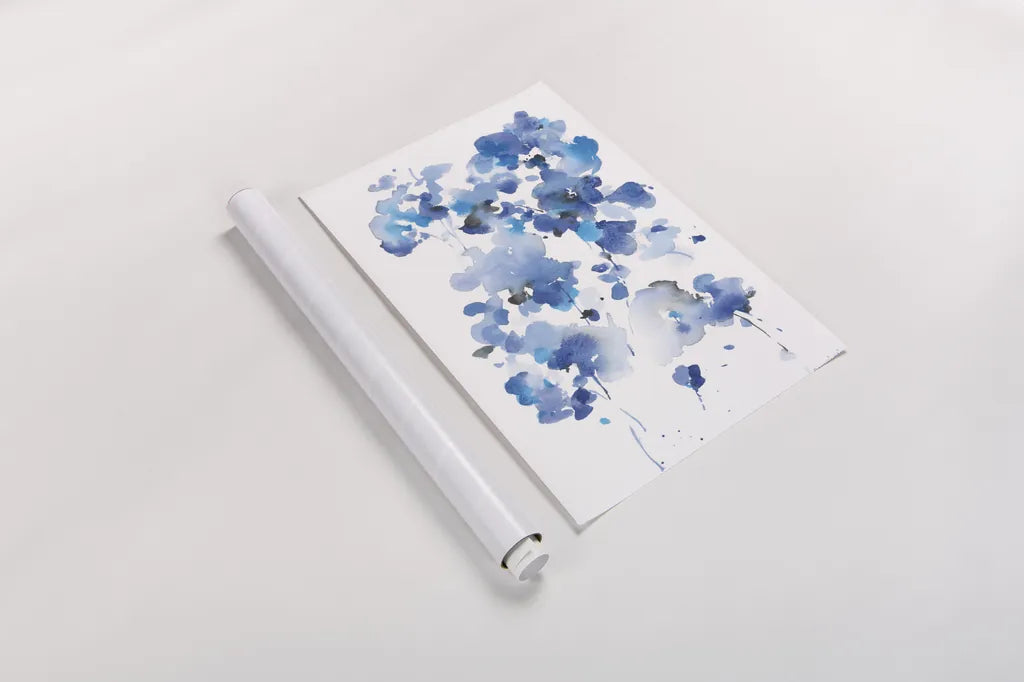 Cascading Petals I by Danhui Nai. shown as a rolled paper print. Available as archival giclee rolled canvas, fine art paper, or poster print. SKU 68221h.