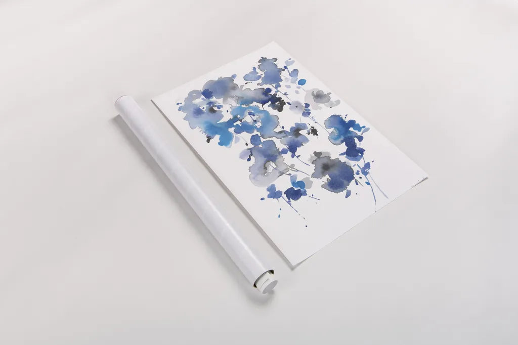 Cascading Petals II by Danhui Nai. shown as a rolled paper print. Available as archival giclee rolled canvas, fine art paper, or poster print. SKU 68222h.