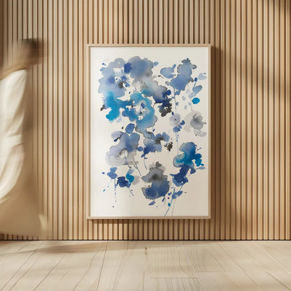 Cascading Petals II by Danhui Nai. shown as over sized large wall art. Available as an archival giclee rolled canvas, fine art paper, or poster print. SKU 68222h.