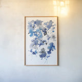 Cascading Petals II by Danhui Nai. shown as a paper print in a natural frame. Available as a archival giclee rolled canvas, fine art paper, or poster print. SKU 68222h.