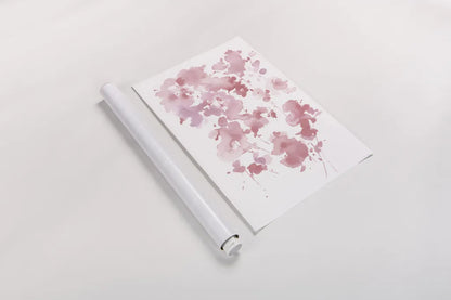 Cascading Petals II Pink by Danhui Nai. shown as a rolled paper print. Available as archival giclee rolled canvas, fine art paper, or poster print. SKU 74159h.