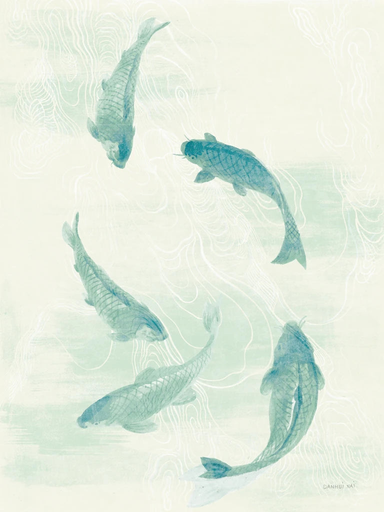 Celadon Koi I by Danhui Nai