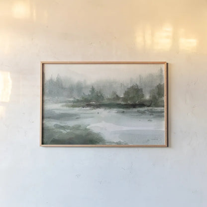 Channel by Danhui Nai. shown as a paper print in a natural frame. Available as a archival giclee rolled canvas, fine art paper, or poster print. SKU 88434i.