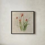 Chives by Danhui Nai. Shown in a sleek black glass frame for a contemporary gallery look. Available as an archival giclee rolled canvas, fine art paper, or poster print. SKU 100973a.