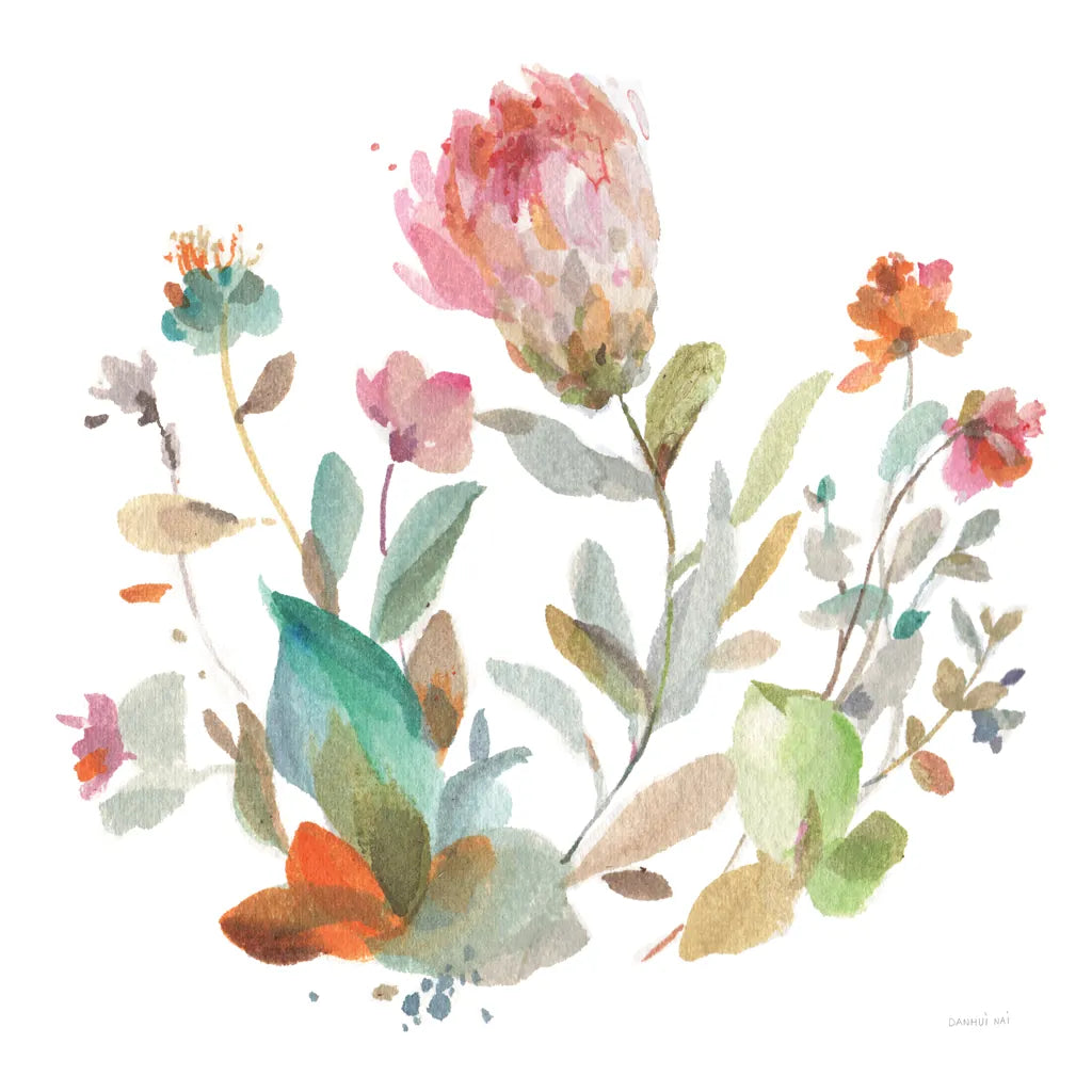 Circle Full of Flowers II by Danhui Nai. SKU 67304a. Archival Giclee Fine art print for wall decor.