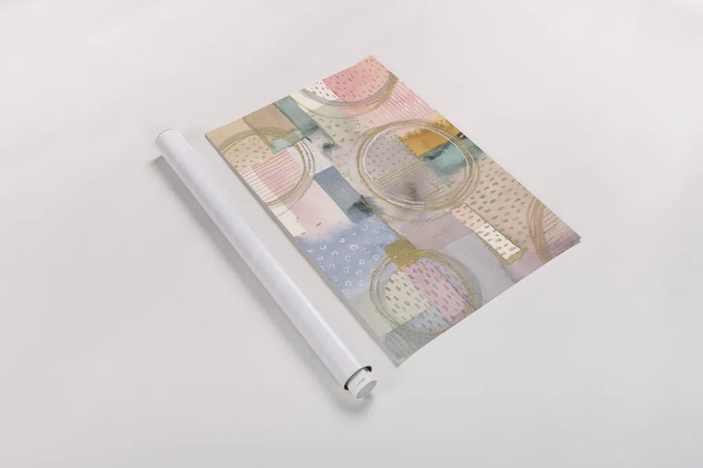 Circle Stories I by Danhui Nai. shown as a rolled paper print. Available as archival giclee rolled canvas, fine art paper, or poster print. SKU 64920h.