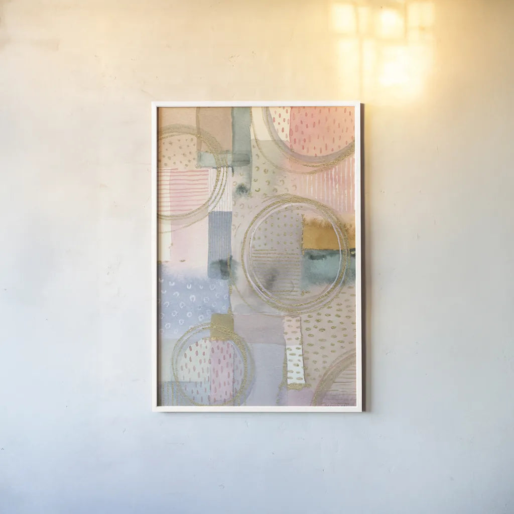 Circle Stories I by Danhui Nai. shown as a paper print in a white frame. Available as a archival giclee rolled canvas, fine art paper, or poster print. SKU 64920h.
