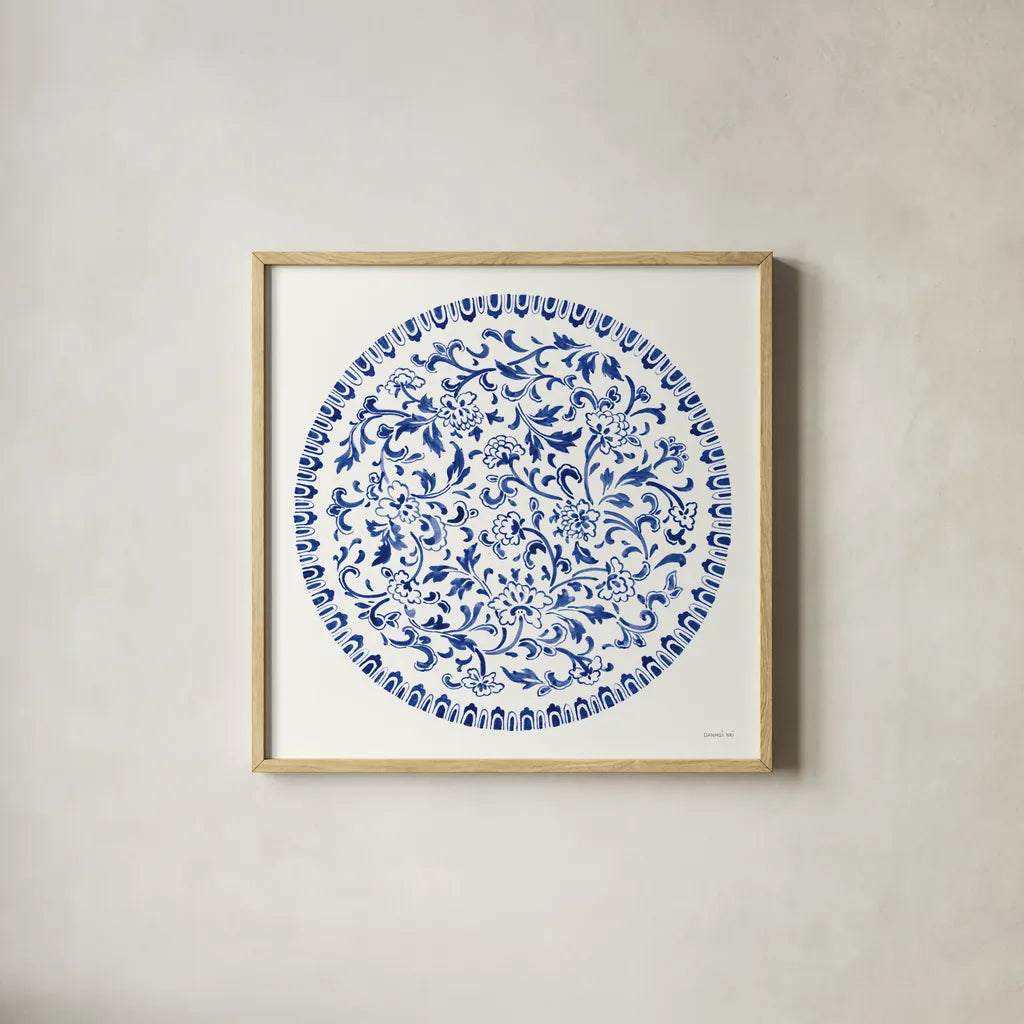 Circle of Life II by Danhui Nai. Shown in a natural wood glass frame for a timeless modern aesthetic. Available as an archival giclee rolled canvas, fine art paper, or poster print. SKU 79458a.