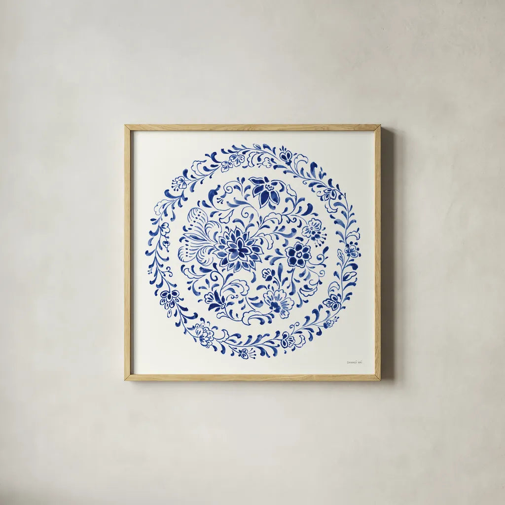 Circle of Life III by Danhui Nai. Shown in a natural wood glass frame for a timeless modern aesthetic. Available as an archival giclee rolled canvas, fine art paper, or poster print. SKU 79459a.