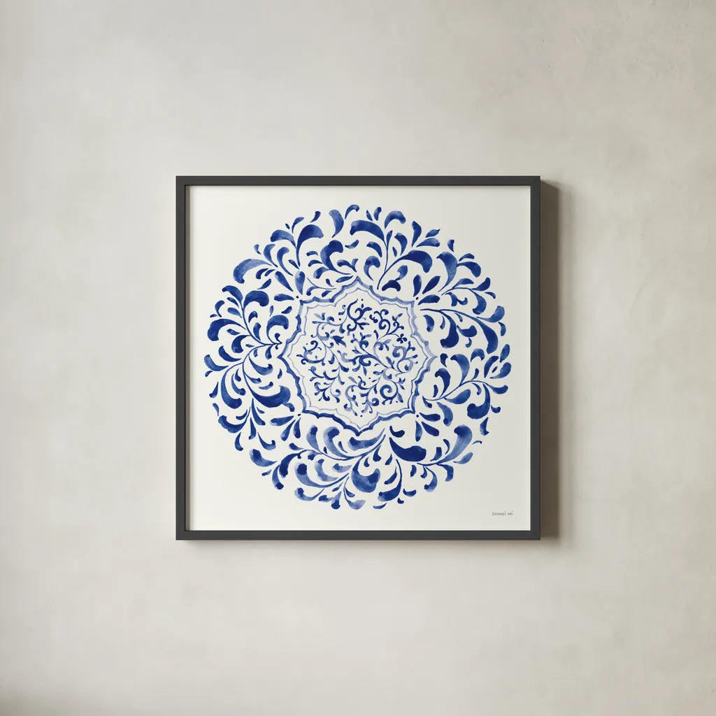 Circle of Life IV by Danhui Nai. Shown in a sleek black glass frame for a contemporary gallery look. Available as an archival giclee rolled canvas, fine art paper, or poster print. SKU 79460a.