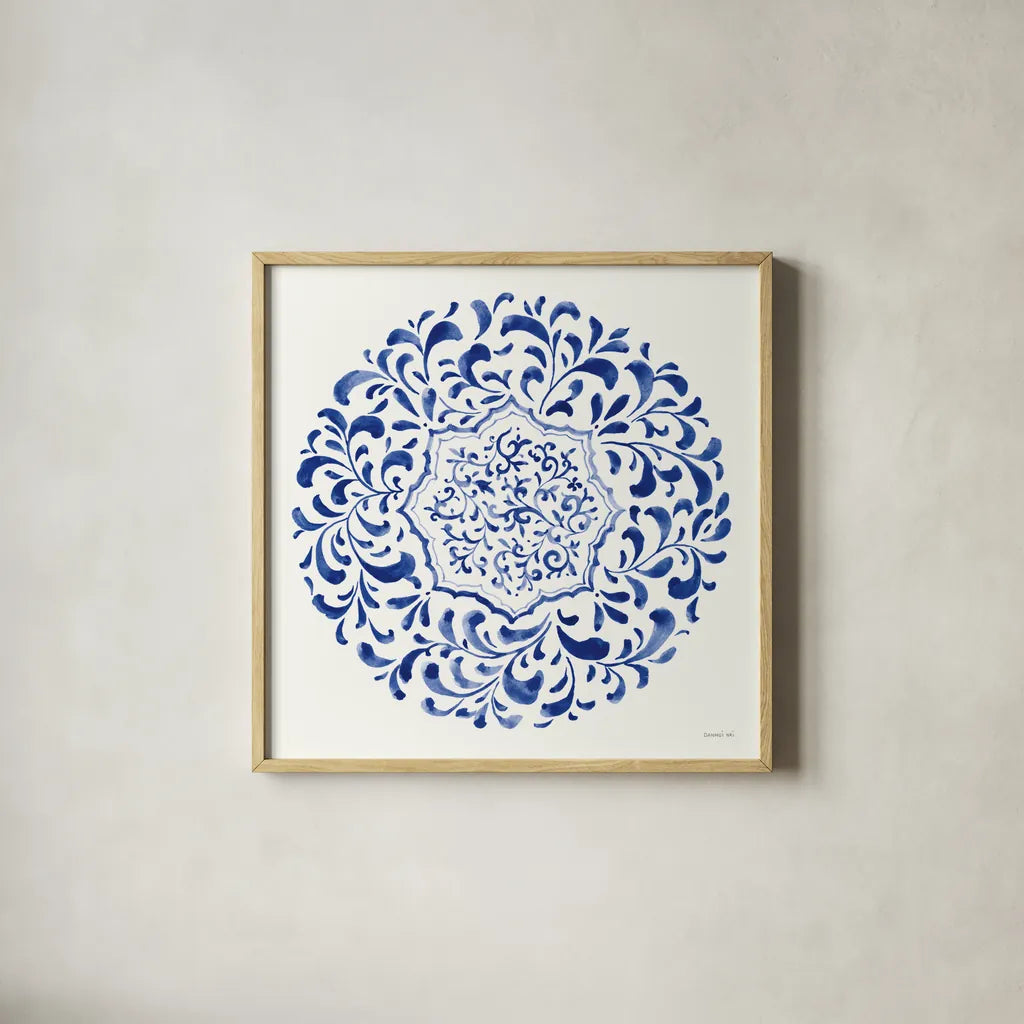 Circle of Life IV by Danhui Nai. Shown in a natural wood glass frame for a timeless modern aesthetic. Available as an archival giclee rolled canvas, fine art paper, or poster print. SKU 79460a.