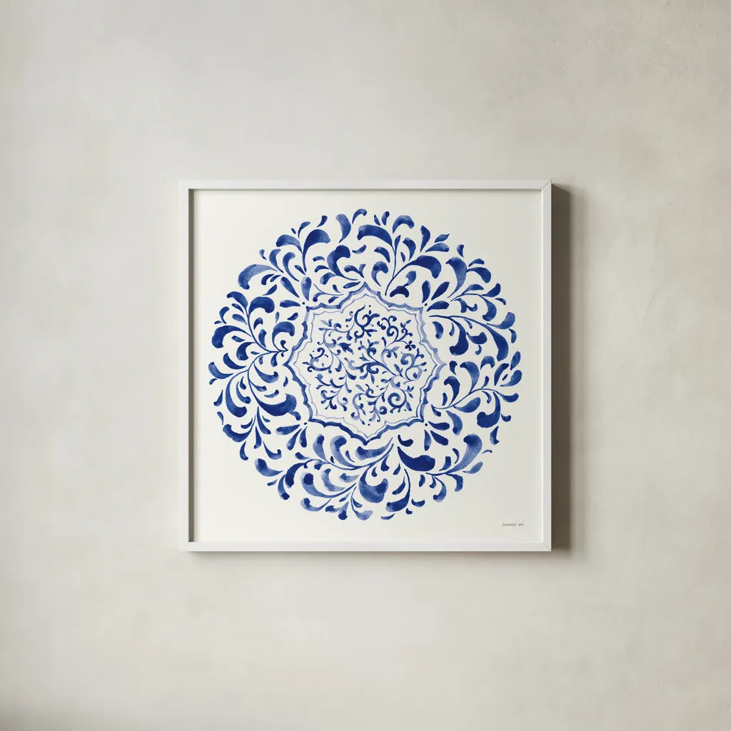 Circle of Life IV by Danhui Nai. Shown in a crisp white glass frame for a clean and minimalist style. Available as an archival giclee rolled canvas, fine art paper, or poster print. SKU 79460a.
