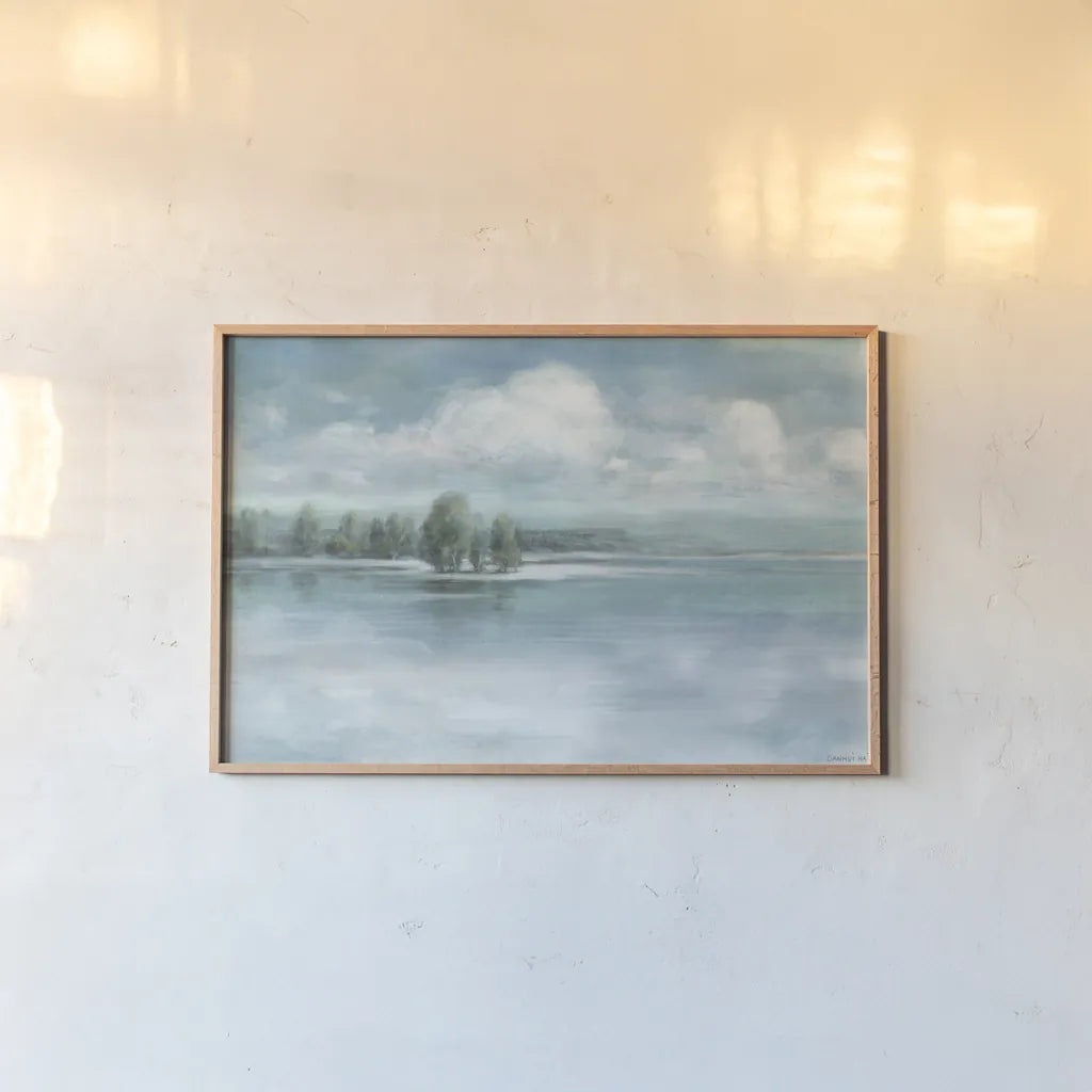 Cloud Horizon by Danhui Nai. shown as a paper print in a natural frame. Available as a archival giclee rolled canvas, fine art paper, or poster print. SKU 100555i.