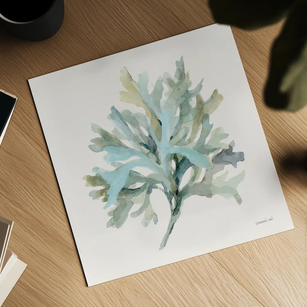 Coastal Bliss I by Danhui Nai. Shown as a detailed flat fine art print, highlighting archival giclee quality. Available as an archival giclee rolled canvas, fine art paper, or poster print. SKU 91270a.