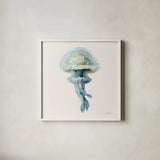 Coastal Bliss II by Danhui Nai. Shown in a crisp white glass frame for a clean and minimalist style. Available as an archival giclee rolled canvas, fine art paper, or poster print. SKU 91271a.