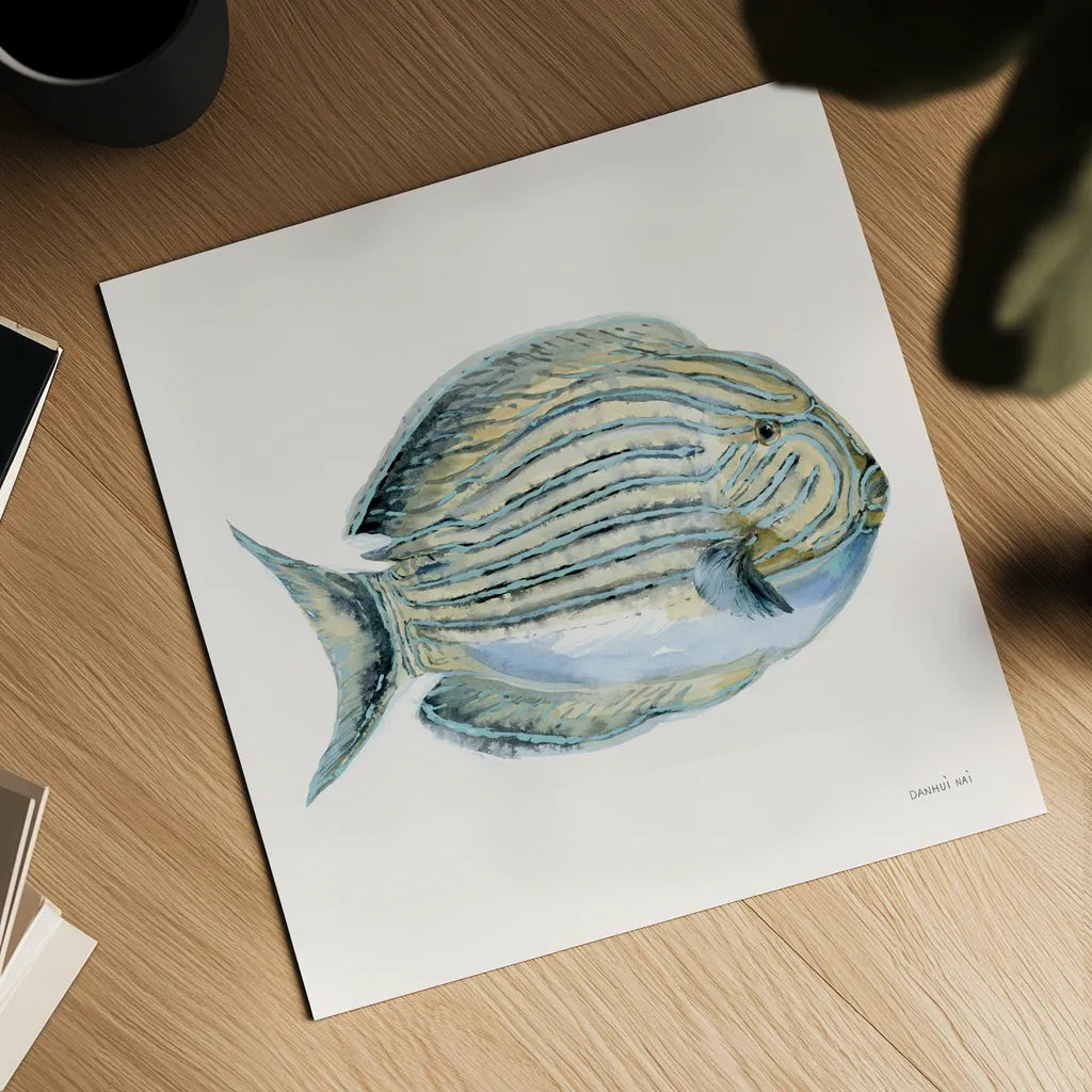 Coastal Bliss III by Danhui Nai. Shown as a detailed flat fine art print, highlighting archival giclee quality. Available as an archival giclee rolled canvas, fine art paper, or poster print. SKU 91272a.