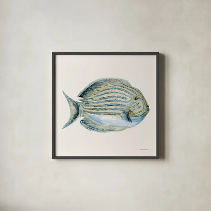 Coastal Bliss III by Danhui Nai. Shown in a sleek black glass frame for a contemporary gallery look. Available as an archival giclee rolled canvas, fine art paper, or poster print. SKU 91272a.