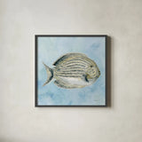 Coastal Bliss III v2 by Danhui Nai. Shown in a sleek black glass frame for a contemporary gallery look. Available as an archival giclee rolled canvas, fine art paper, or poster print. SKU 97038a.