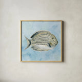 Coastal Bliss III v2 by Danhui Nai. Shown in a natural wood glass frame for a timeless modern aesthetic. Available as an archival giclee rolled canvas, fine art paper, or poster print. SKU 97038a.