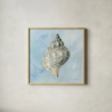 Coastal Bliss IV v2 by Danhui Nai. Shown in a natural wood glass frame for a timeless modern aesthetic. Available as an archival giclee rolled canvas, fine art paper, or poster print. SKU 97039a.