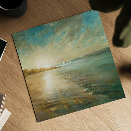 Coastal Glow Crop by Danhui Nai. Shown as a detailed flat fine art print, highlighting archival giclee quality. Available as an archival giclee rolled canvas, fine art paper, or poster print. SKU 20945a.