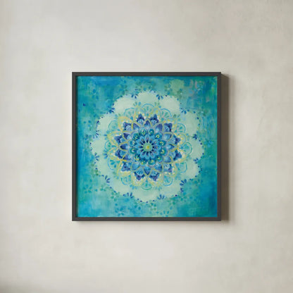 Coastal Jewels by Danhui Nai. Shown in a sleek black glass frame for a contemporary gallery look. Available as an archival giclee rolled canvas, fine art paper, or poster print. SKU 46625a.