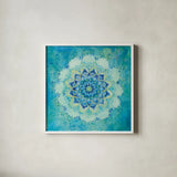 Coastal Jewels by Danhui Nai. Shown in a crisp white glass frame for a clean and minimalist style. Available as an archival giclee rolled canvas, fine art paper, or poster print. SKU 46625a.
