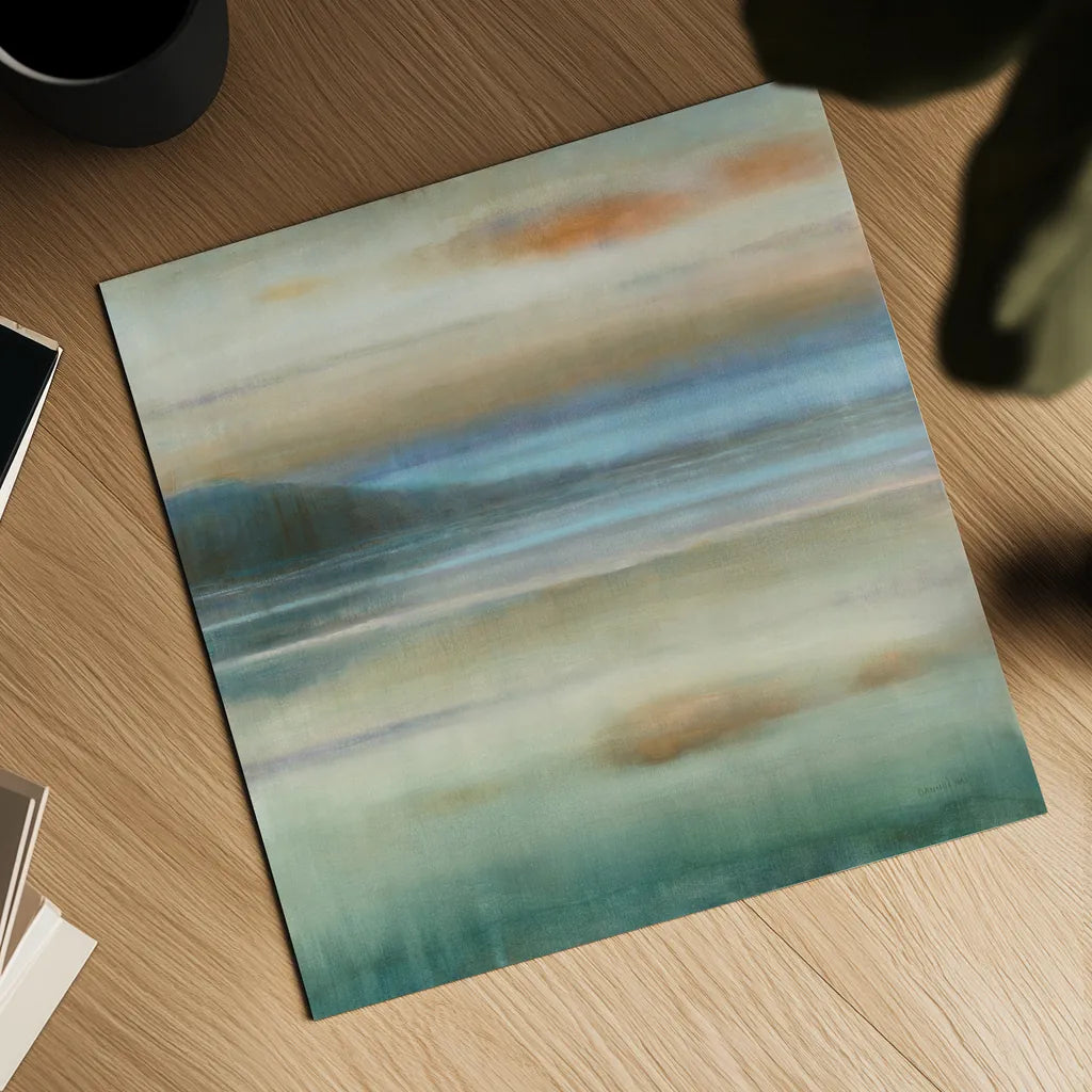 Coastal Sunset by Danhui Nai. Shown as a detailed flat fine art print, highlighting archival giclee quality. Available as an archival giclee rolled canvas, fine art paper, or poster print. SKU 48445a.