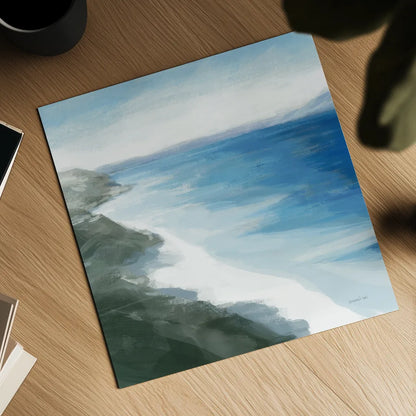Coastline by Danhui Nai. Shown as a detailed flat fine art print, highlighting archival giclee quality. Available as an archival giclee rolled canvas, fine art paper, or poster print. SKU 85392a.
