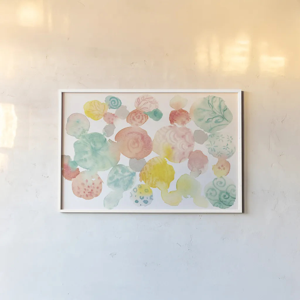 Color Dots by Danhui Nai. shown as a paper print in a white frame. Available as a archival giclee rolled canvas, fine art paper, or poster print. SKU 70576i.