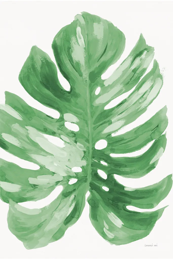 Colorful Tropical Leaf Green I by Danhui Nai. SKU 93580h. Archival Giclee Fine art print for wall decor.