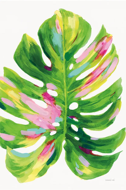 Colorful Tropical Leaf I by Danhui Nai. SKU 92262h. Archival Giclee Fine art print for wall decor.